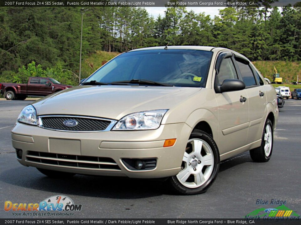 2007 Ford Focus ZX4 SES Sedan Pueblo Gold Metallic / Dark Pebble/Light Pebble Photo #1