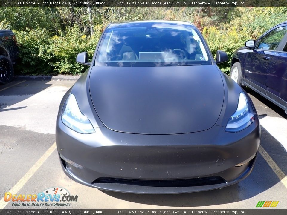 2021 Tesla Model Y Long Range AWD Solid Black / Black Photo #2