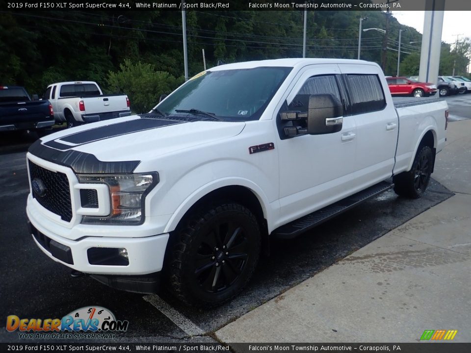 2019 Ford F150 XLT Sport SuperCrew 4x4 White Platinum / Sport Black/Red Photo #6