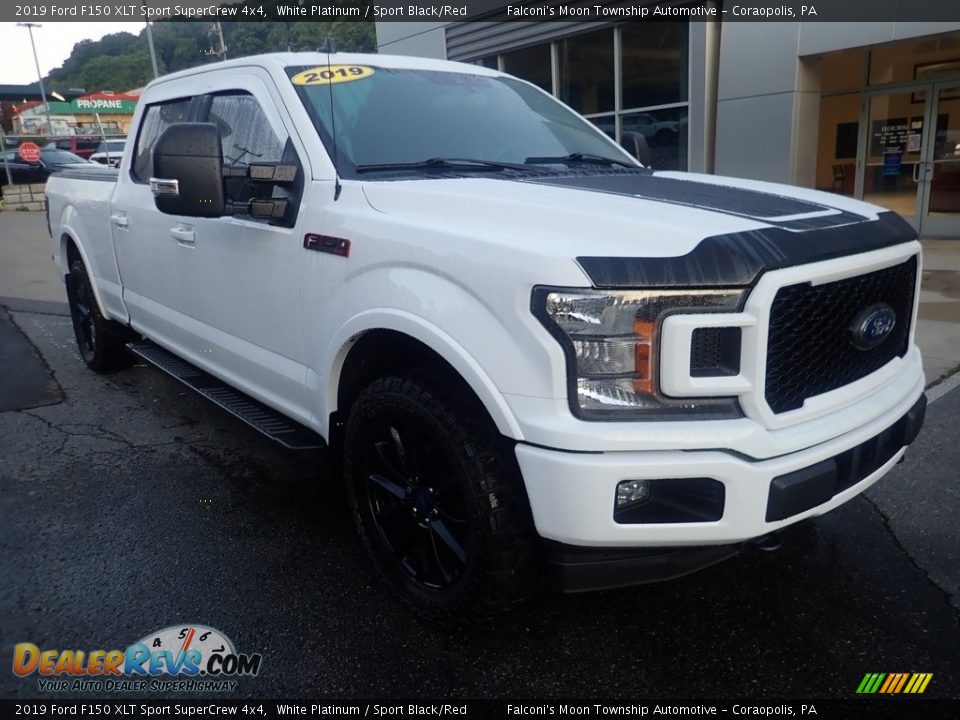 2019 Ford F150 XLT Sport SuperCrew 4x4 White Platinum / Sport Black/Red Photo #8