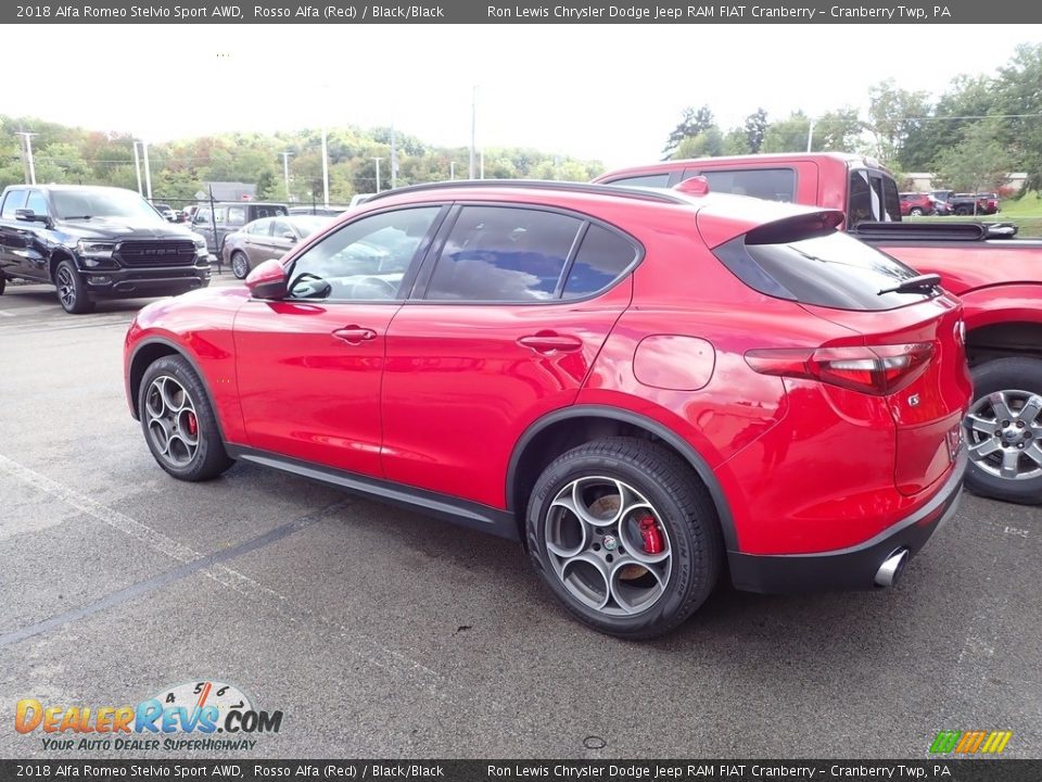 2018 Alfa Romeo Stelvio Sport AWD Rosso Alfa (Red) / Black/Black Photo #4