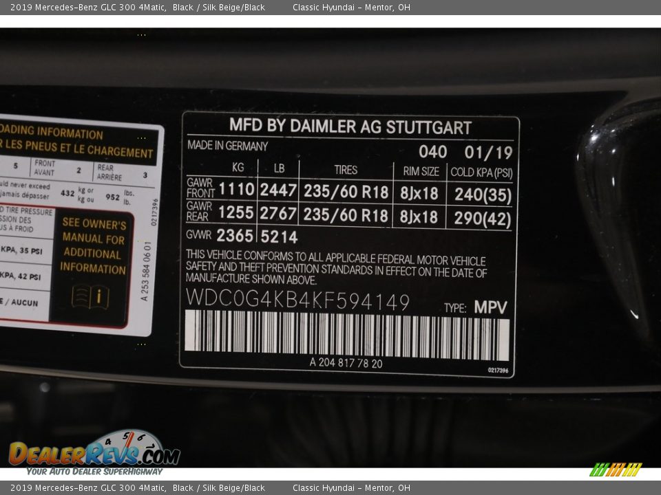 2019 Mercedes-Benz GLC 300 4Matic Black / Silk Beige/Black Photo #22