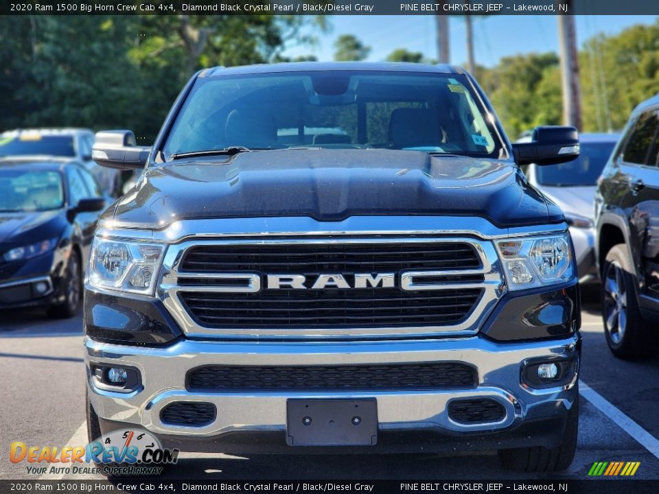 2020 Ram 1500 Big Horn Crew Cab 4x4 Diamond Black Crystal Pearl / Black/Diesel Gray Photo #3