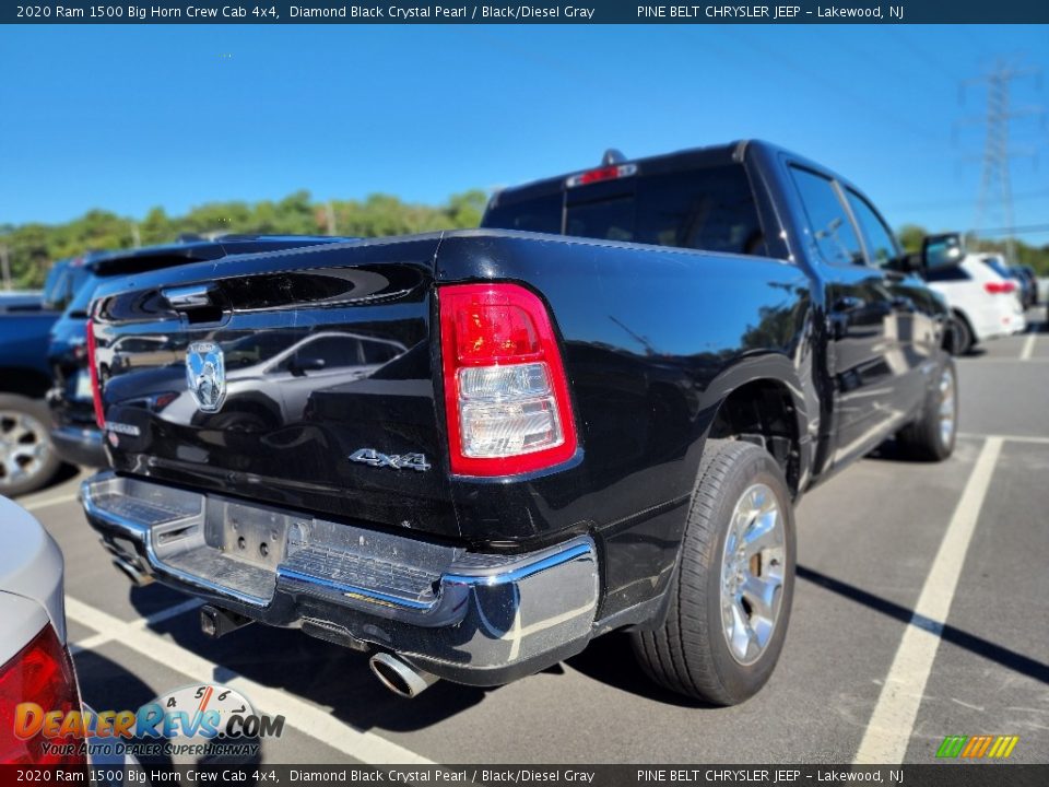 2020 Ram 1500 Big Horn Crew Cab 4x4 Diamond Black Crystal Pearl / Black/Diesel Gray Photo #7