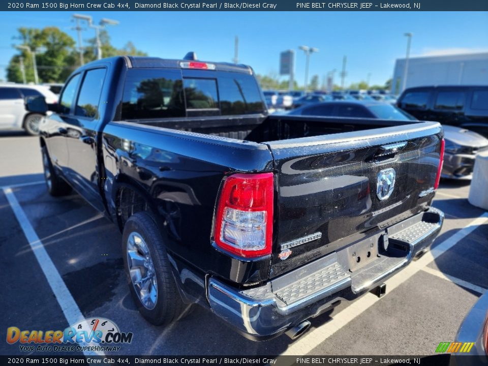 2020 Ram 1500 Big Horn Crew Cab 4x4 Diamond Black Crystal Pearl / Black/Diesel Gray Photo #8