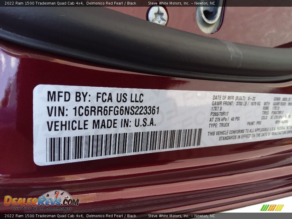 2022 Ram 1500 Tradesman Quad Cab 4x4 Delmonico Red Pearl / Black Photo #27