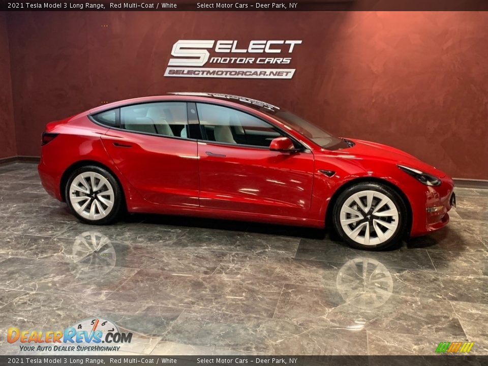 Red Multi-Coat 2021 Tesla Model 3 Long Range Photo #4