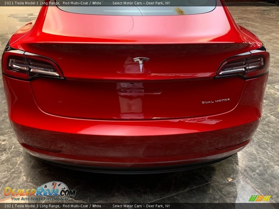2021 Tesla Model 3 Long Range Red Multi-Coat / White Photo #7