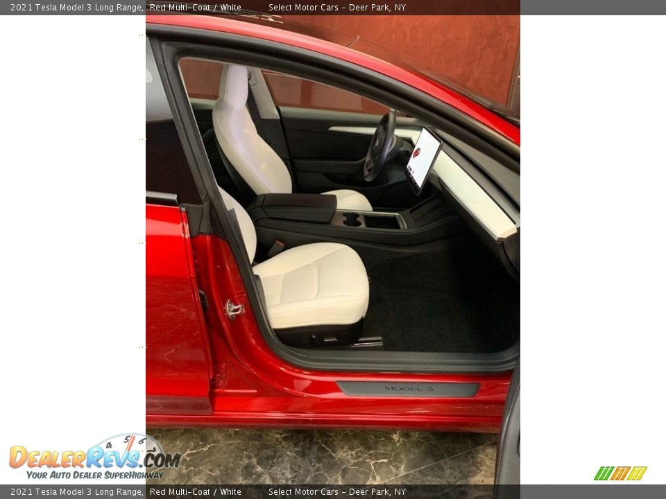 2021 Tesla Model 3 Long Range Red Multi-Coat / White Photo #14