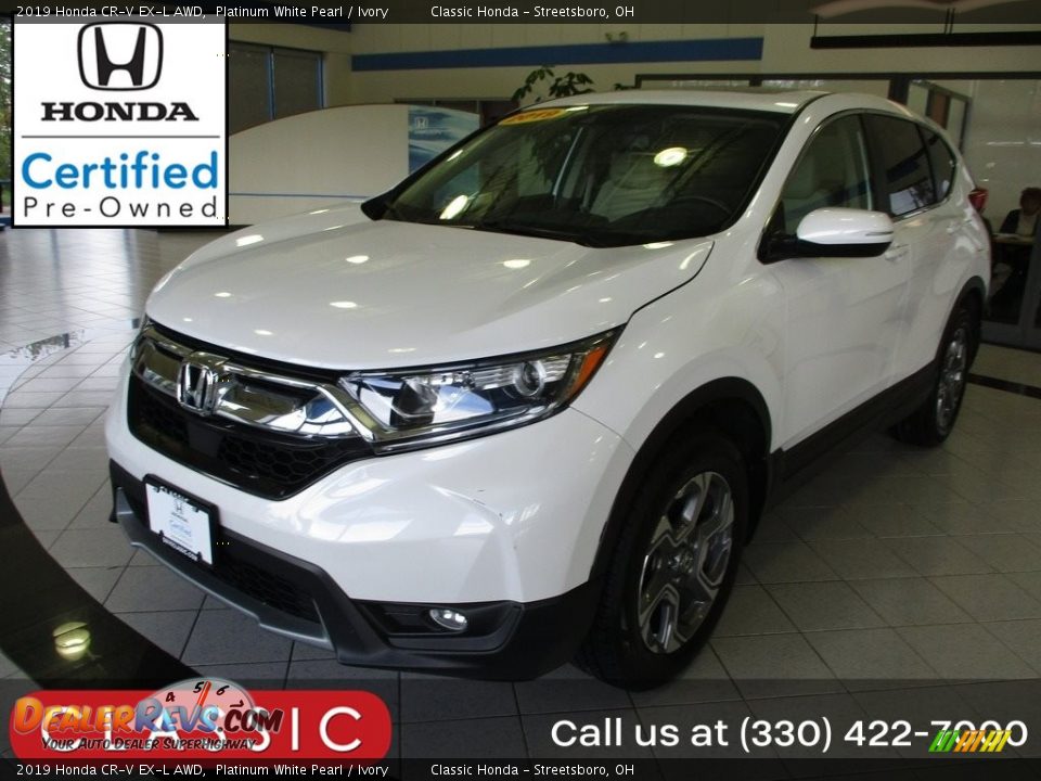 2019 Honda CR-V EX-L AWD Platinum White Pearl / Ivory Photo #1