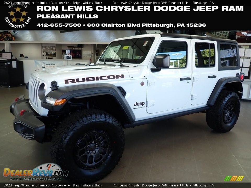 2023 Jeep Wrangler Unlimited Rubicon 4x4 Bright White / Black Photo #1
