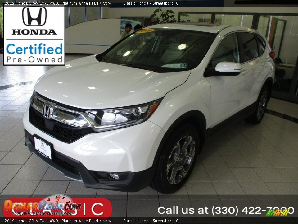 2019 Honda CR-V EX-L AWD Platinum White Pearl / Ivory Photo #1