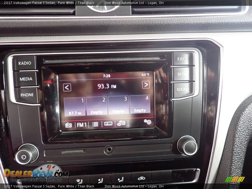 2017 Volkswagen Passat S Sedan Pure White / Titan Black Photo #2