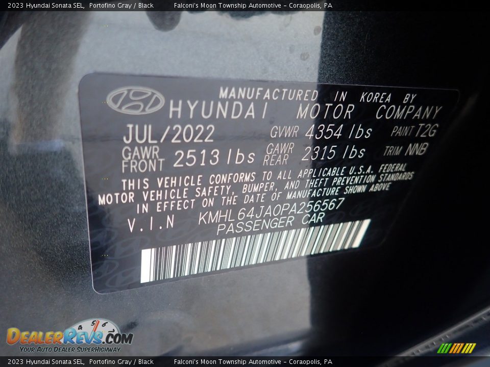 2023 Hyundai Sonata SEL Portofino Gray / Black Photo #18