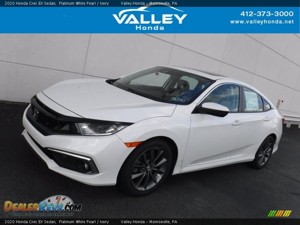 2020 Honda Civic EX Sedan Platinum White Pearl / Ivory Photo #1