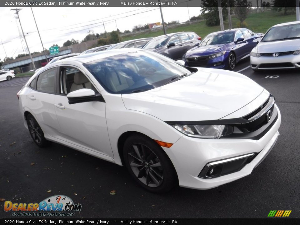 2020 Honda Civic EX Sedan Platinum White Pearl / Ivory Photo #6