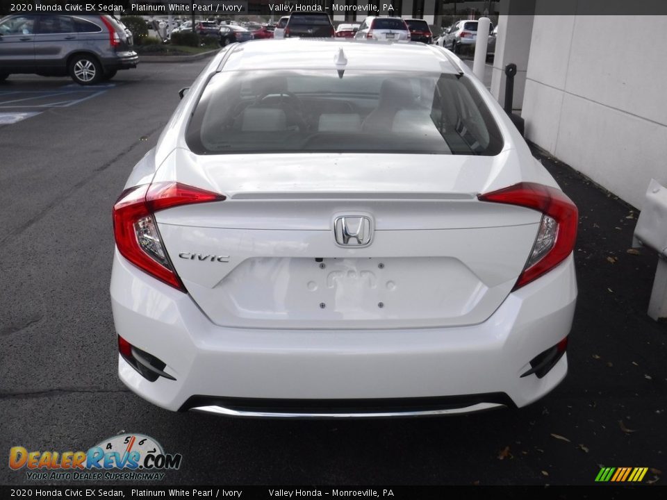 2020 Honda Civic EX Sedan Platinum White Pearl / Ivory Photo #8