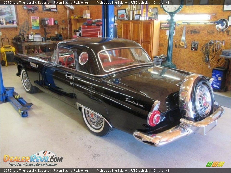 1956 Ford Thunderbird Roadster Raven Black / Red/White Photo #1