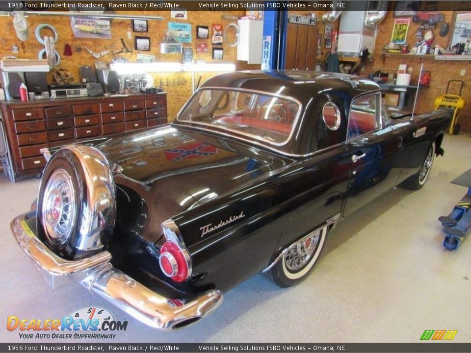 1956 Ford Thunderbird Roadster Raven Black / Red/White Photo #2