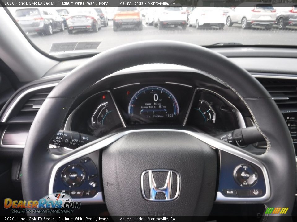 2020 Honda Civic EX Sedan Platinum White Pearl / Ivory Photo #24