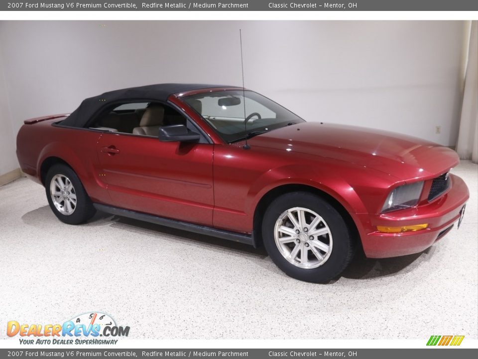 2007 Ford Mustang V6 Premium Convertible Redfire Metallic / Medium Parchment Photo #2