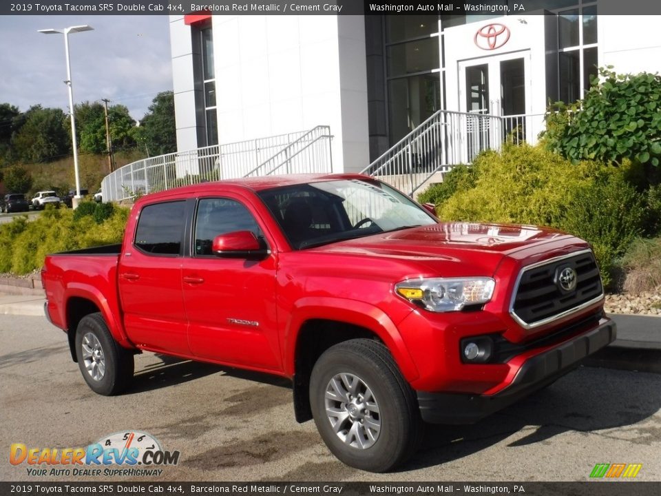 2019 Toyota Tacoma SR5 Double Cab 4x4 Barcelona Red Metallic / Cement Gray Photo #1