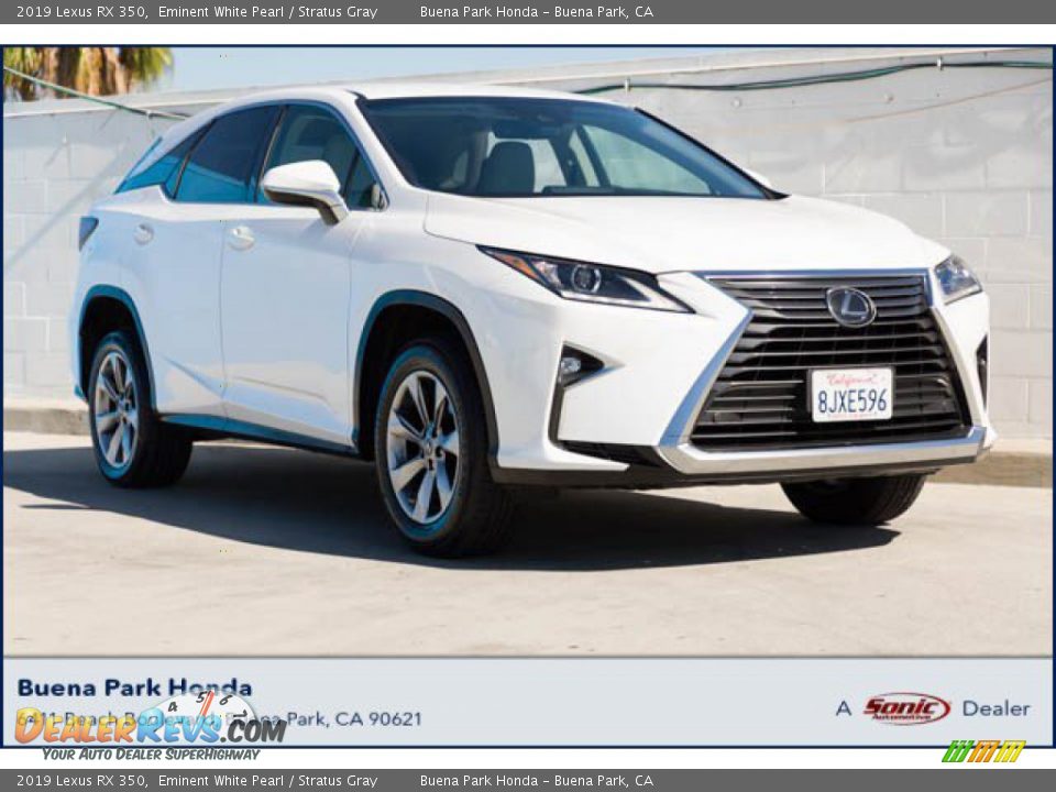 2019 Lexus RX 350 Eminent White Pearl / Stratus Gray Photo #1