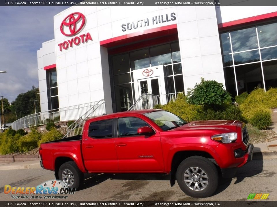 2019 Toyota Tacoma SR5 Double Cab 4x4 Barcelona Red Metallic / Cement Gray Photo #2