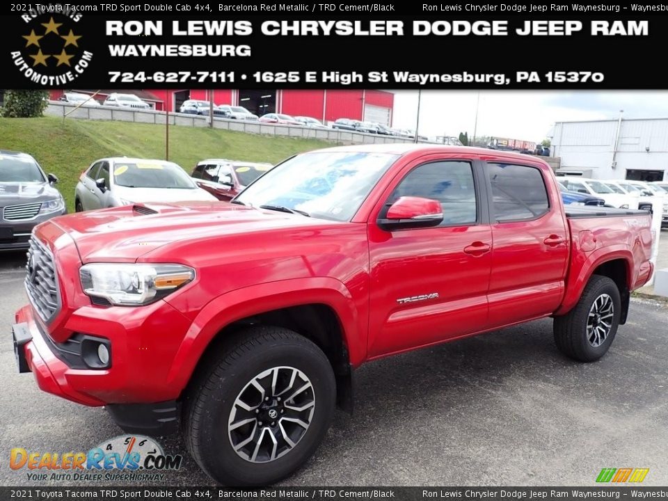 2021 Toyota Tacoma TRD Sport Double Cab 4x4 Barcelona Red Metallic / TRD Cement/Black Photo #1