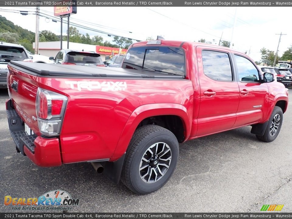 2021 Toyota Tacoma TRD Sport Double Cab 4x4 Barcelona Red Metallic / TRD Cement/Black Photo #6