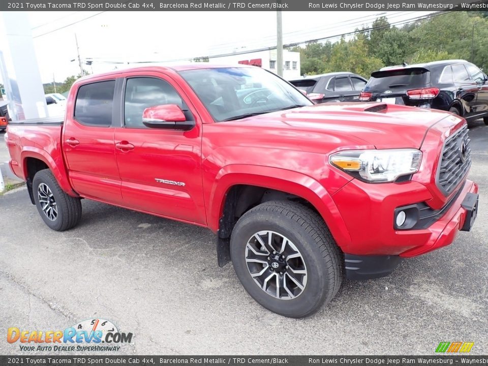 2021 Toyota Tacoma TRD Sport Double Cab 4x4 Barcelona Red Metallic / TRD Cement/Black Photo #8
