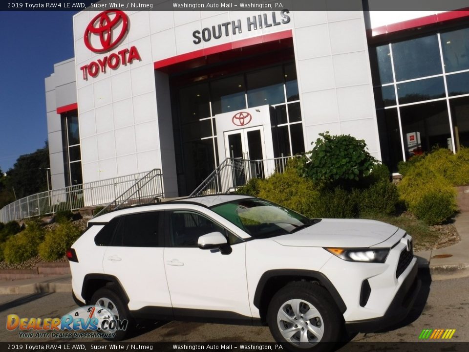 2019 Toyota RAV4 LE AWD Super White / Nutmeg Photo #2