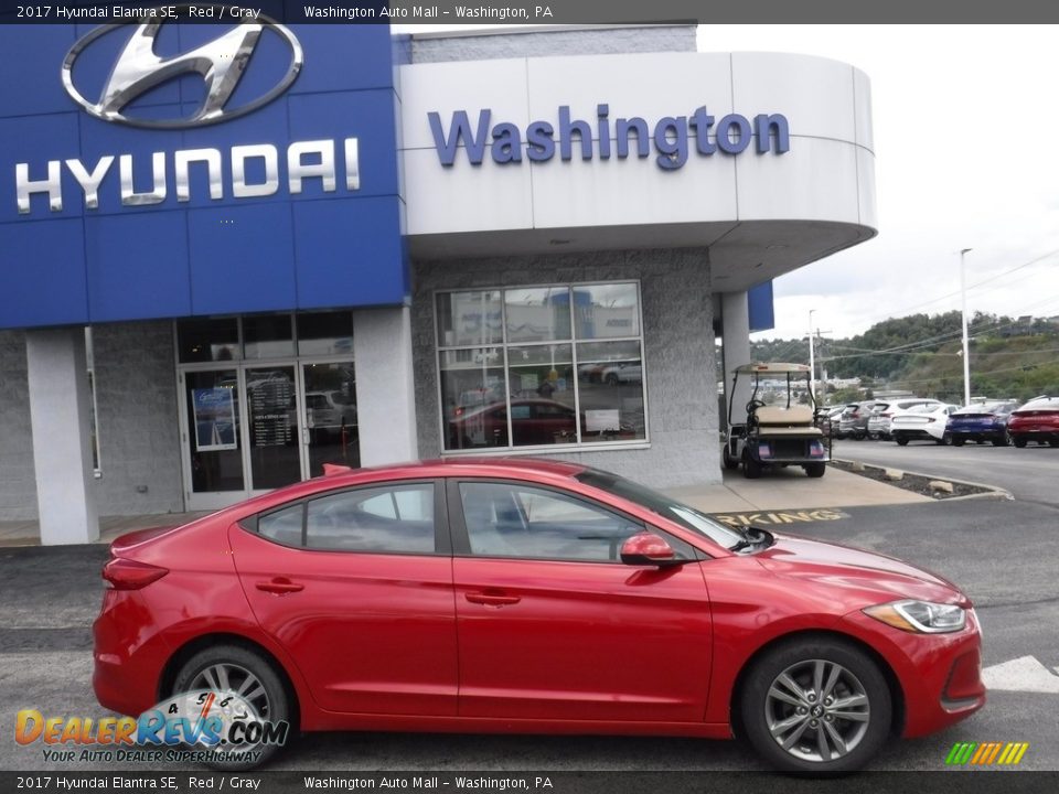 2017 Hyundai Elantra SE Red / Gray Photo #2