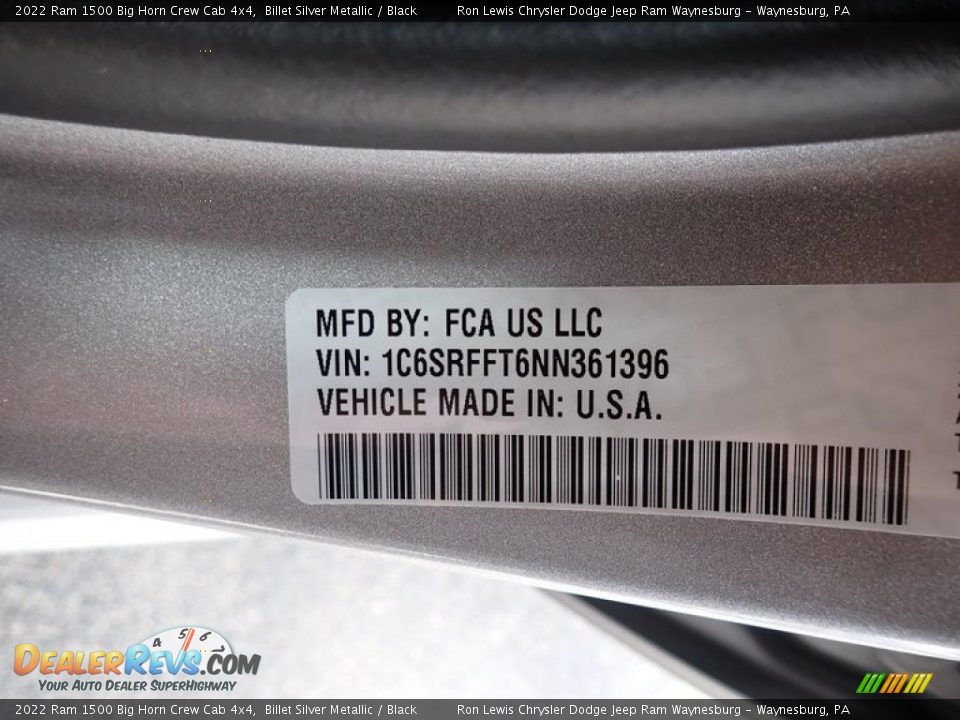 2022 Ram 1500 Big Horn Crew Cab 4x4 Billet Silver Metallic / Black Photo #15