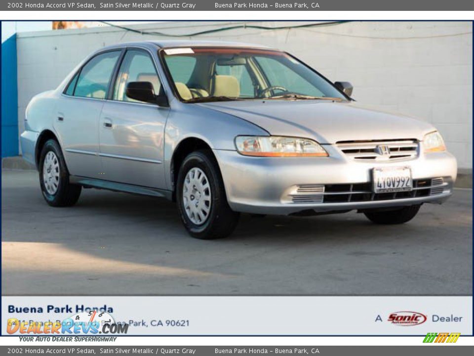 2002 Honda Accord VP Sedan Satin Silver Metallic / Quartz Gray Photo #1