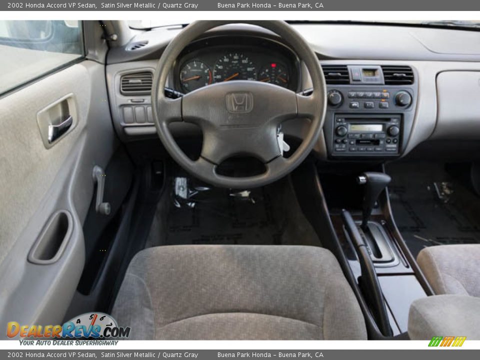 2002 Honda Accord VP Sedan Satin Silver Metallic / Quartz Gray Photo #5