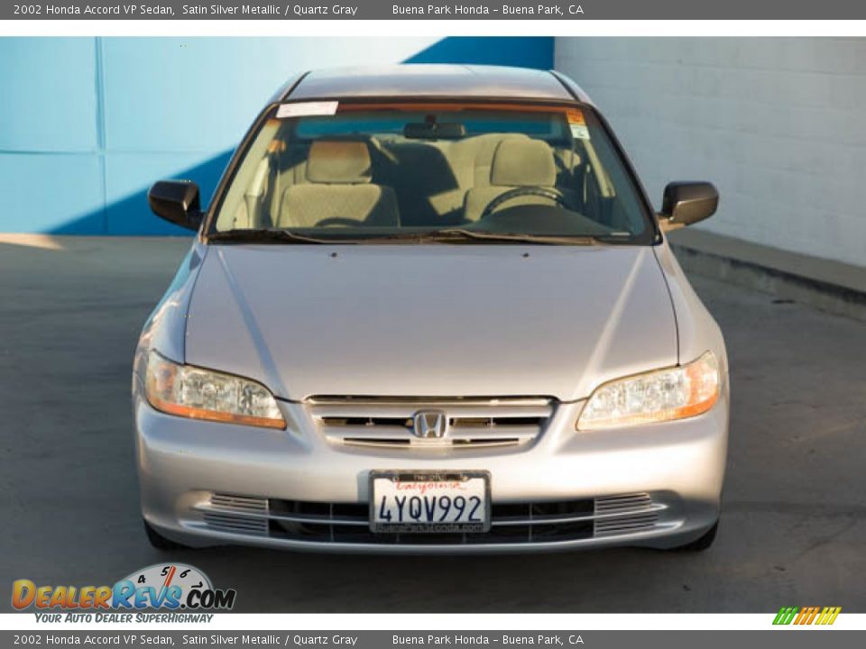 2002 Honda Accord VP Sedan Satin Silver Metallic / Quartz Gray Photo #7