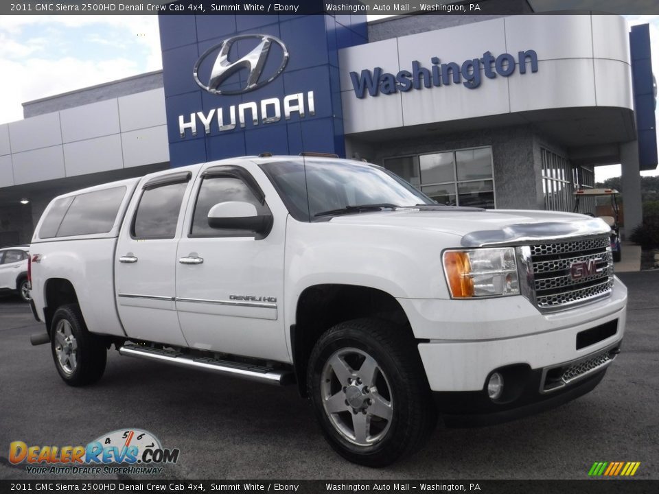 2011 GMC Sierra 2500HD Denali Crew Cab 4x4 Summit White / Ebony Photo #1