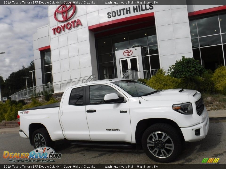 2019 Toyota Tundra SR5 Double Cab 4x4 Super White / Graphite Photo #2