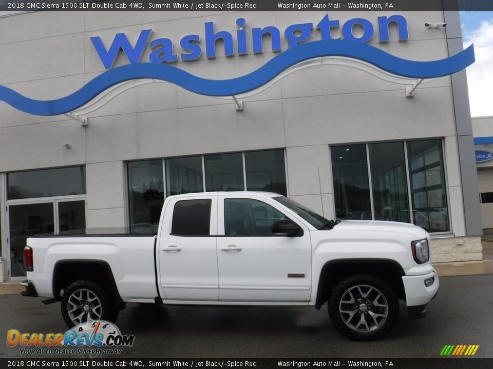 2018 GMC Sierra 1500 SLT Double Cab 4WD Summit White / Jet Black/­Spice Red Photo #2