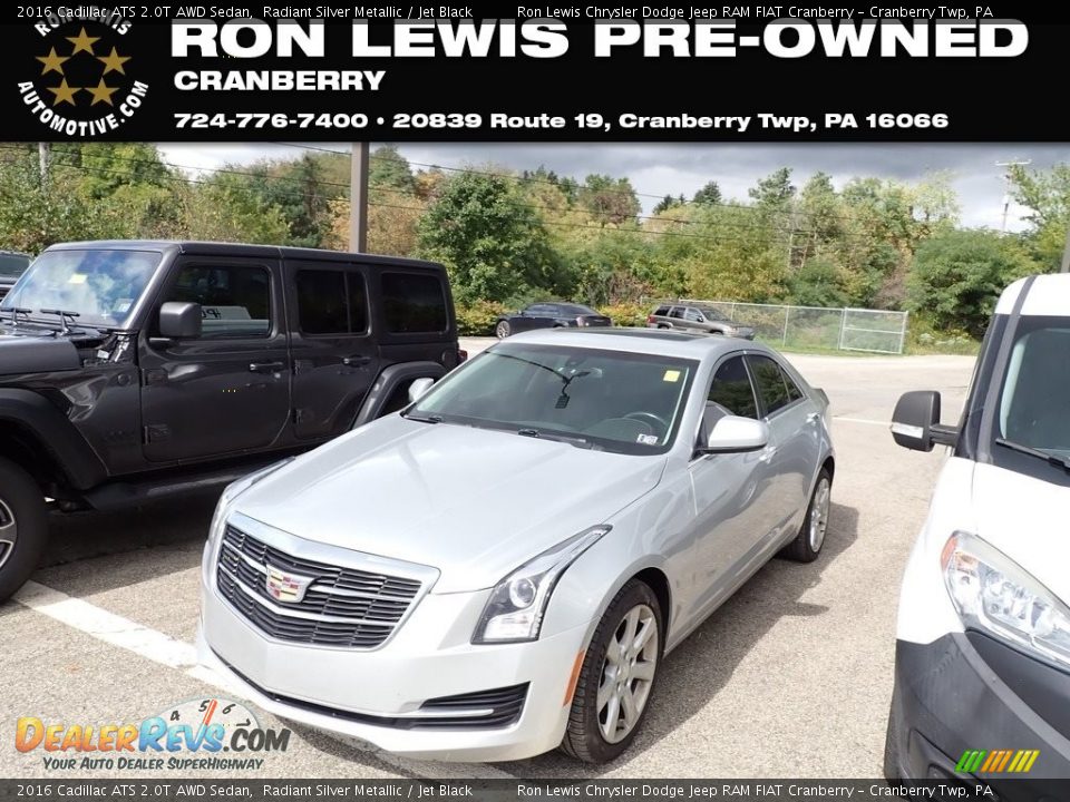 2016 Cadillac ATS 2.0T AWD Sedan Radiant Silver Metallic / Jet Black Photo #1