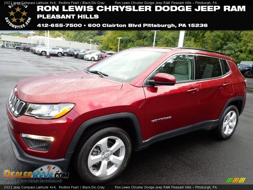 2021 Jeep Compass Latitude 4x4 Redline Pearl / Black/Ski Gray Photo #1