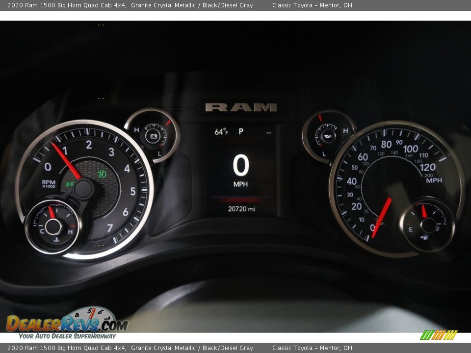 2020 Ram 1500 Big Horn Quad Cab 4x4 Granite Crystal Metallic / Black/Diesel Gray Photo #8