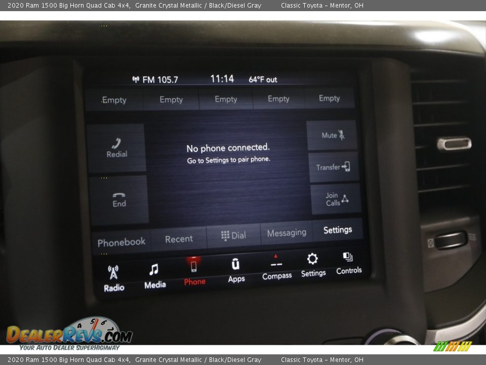 2020 Ram 1500 Big Horn Quad Cab 4x4 Granite Crystal Metallic / Black/Diesel Gray Photo #11