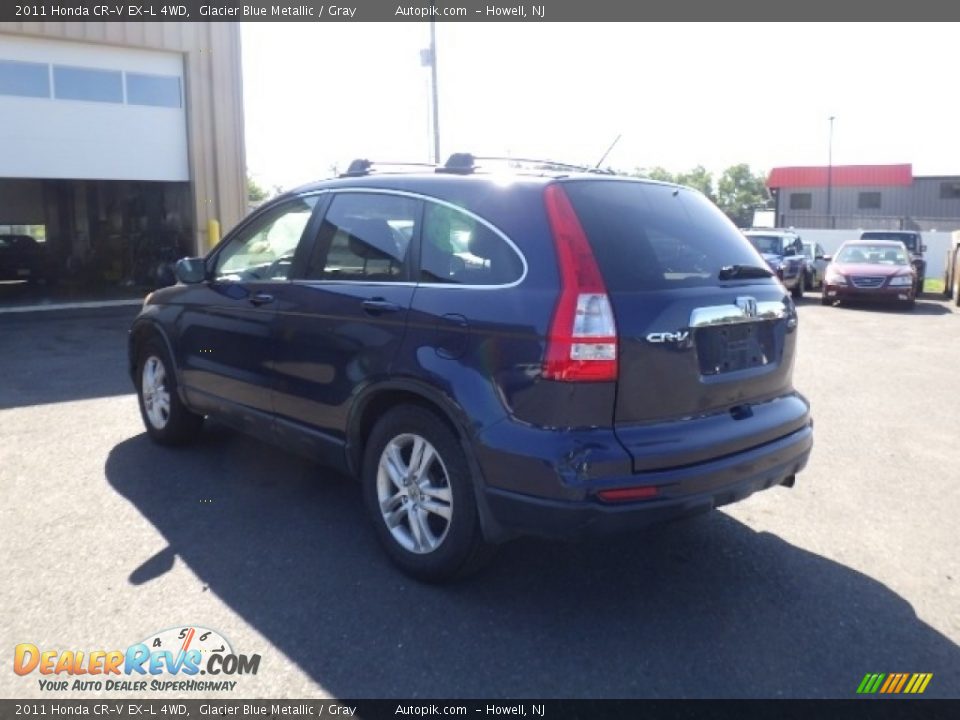 2011 Honda CR-V EX-L 4WD Glacier Blue Metallic / Gray Photo #4