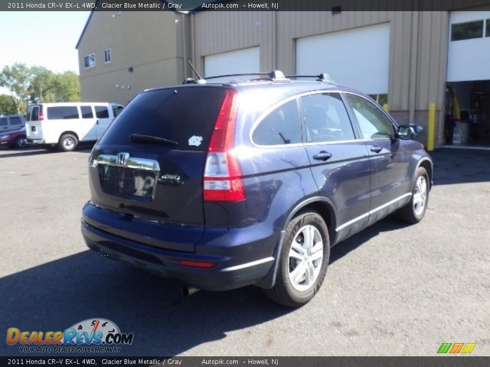 2011 Honda CR-V EX-L 4WD Glacier Blue Metallic / Gray Photo #6