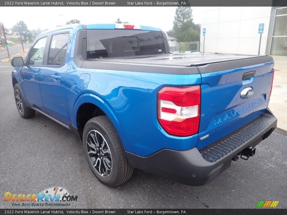 2022 Ford Maverick Lariat Hybrid Velocity Blue / Desert Brown Photo #3