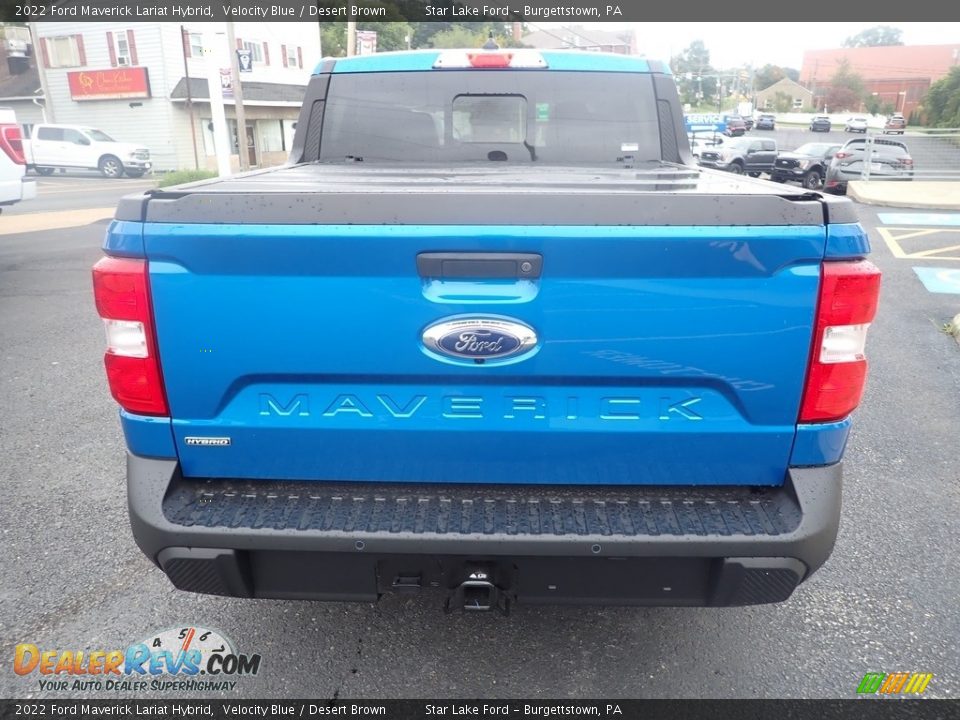 2022 Ford Maverick Lariat Hybrid Velocity Blue / Desert Brown Photo #4