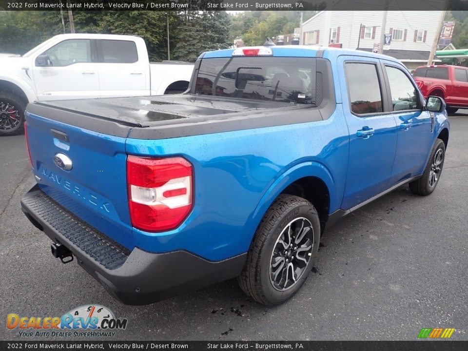 2022 Ford Maverick Lariat Hybrid Velocity Blue / Desert Brown Photo #5