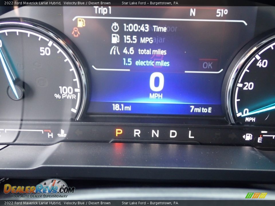 2022 Ford Maverick Lariat Hybrid Velocity Blue / Desert Brown Photo #17